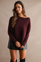 Load image into Gallery viewer, Asymmetrical Boat Neck Sweater
