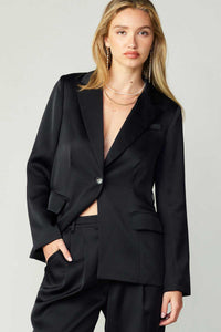Silky One Button Flap Jacket