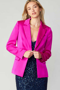 Silky One Button Flap Jacket
