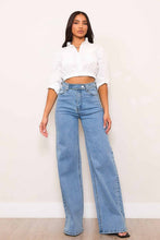 Load image into Gallery viewer, Waist Snap Button High-Rise Jeans
