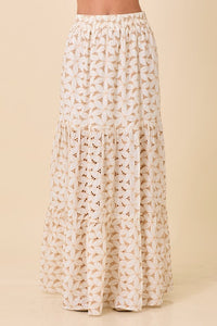 Floral Eyelet Maxi Skirt