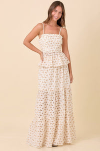 Floral Eyelet Maxi Skirt