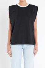 Load image into Gallery viewer, Contrast Neckline Sleeveless Top
