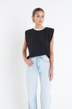 Load image into Gallery viewer, Contrast Neckline Sleeveless Top
