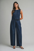 Load image into Gallery viewer, Denim Back Tie Sleeveless Top and Pants Set
