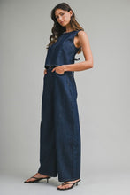 Load image into Gallery viewer, Denim Back Tie Sleeveless Top and Pants Set
