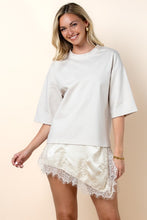 Load image into Gallery viewer, Solid Asymmetric Lace Loose Fit Top
