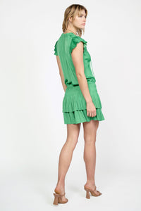 Emerald Pleated Mini Dress