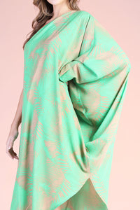 Halia Leaf Asymmetrical One Sleeve Dress