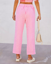 Load image into Gallery viewer, Gingham Textured Straight Leg Pants
