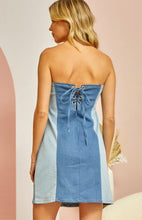 Load image into Gallery viewer, Color Block Denim Tube Dress
