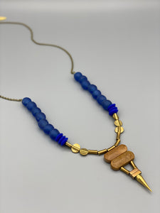 Zelda Necklace Glass with Brass Chain