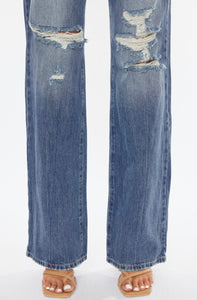 Ultra High Rise Distressed Flare Jeans