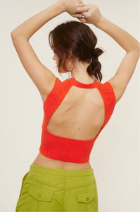 Open Back Stretchy Ribbed Sweater