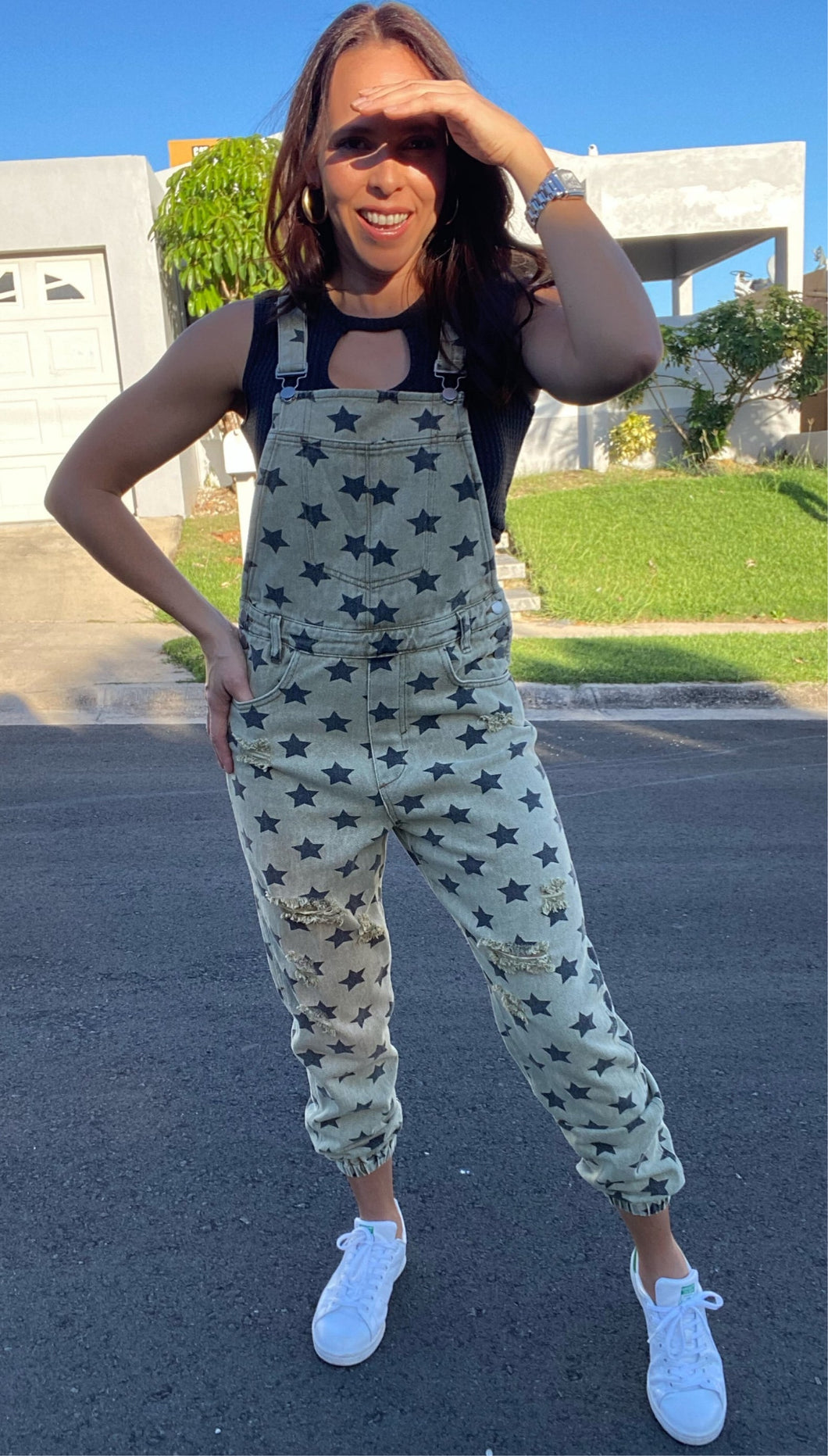 Washed Denim Stars Overall