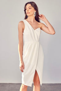 One Shoulder Overlap Dress