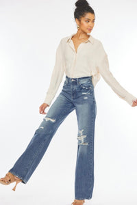 Ultra High Rise Distressed Flare Jeans