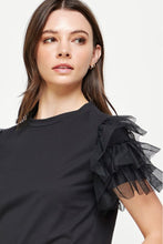 Load image into Gallery viewer, Ruffle Tulle Short Sleeve T-Shirt
