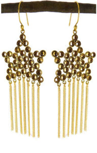 Gold/Citrine Star Earrings