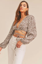 Load image into Gallery viewer, Leopard Print Wrap Crop Top
