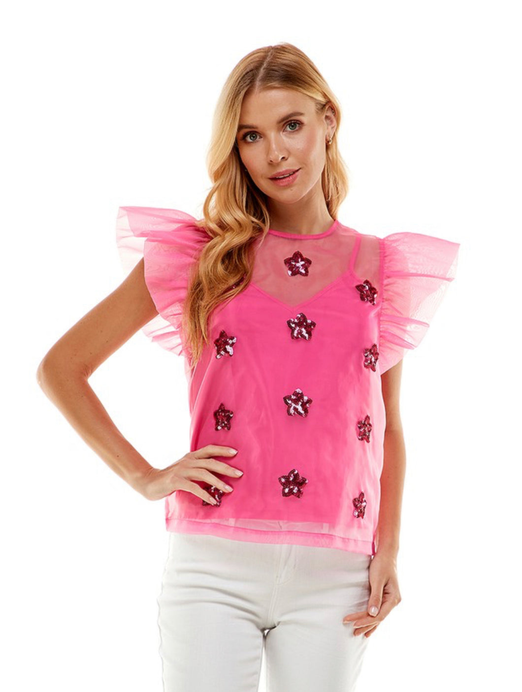 Organza Sequined Stars Top