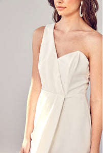 One Shoulder Overlap Dress