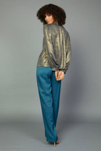 Load image into Gallery viewer, Metallic Foil Long Sleeve Blouse
