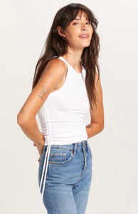 Ruched Drawstring Cropped Tank Top