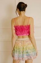 Load image into Gallery viewer, Rainbow Sequin Mini Skirt
