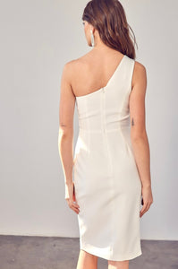 One Shoulder Overlap Dress