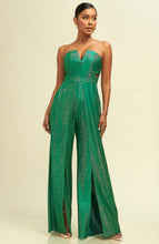 Load image into Gallery viewer, Metallic Green Elegant Slit Jumpsuit
