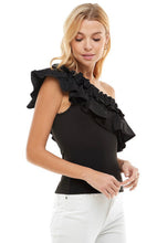 Load image into Gallery viewer, One Shoulder Ruffle Top
