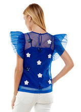 Load image into Gallery viewer, Organza Sequined Stars Top
