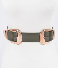 Load image into Gallery viewer, Patent Leather Two Buckles Belt
