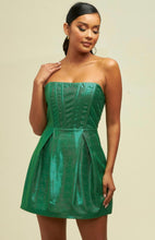 Load image into Gallery viewer, Metallic Bustier Lace up Dress
