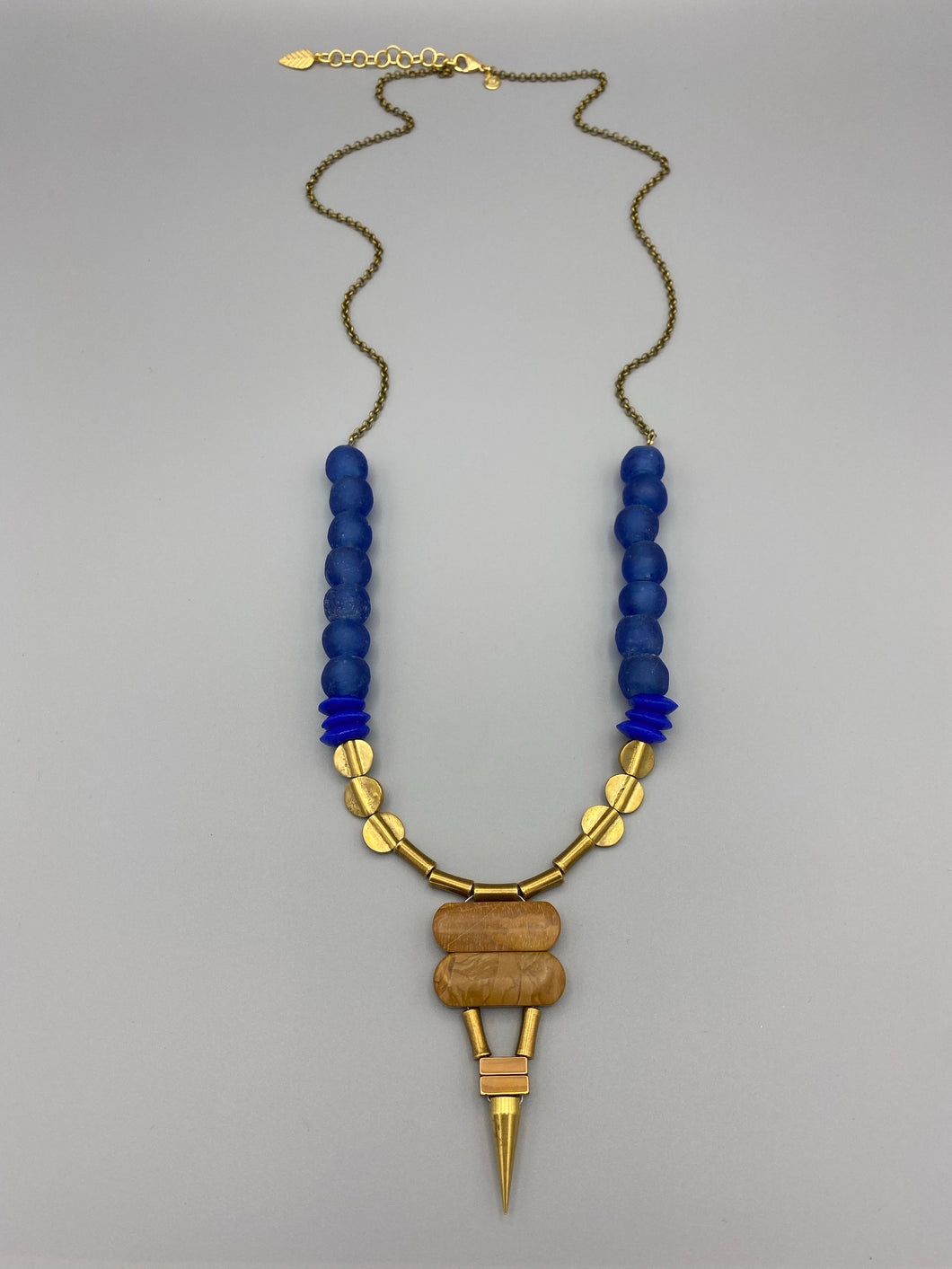 Zelda Necklace Glass with Brass Chain