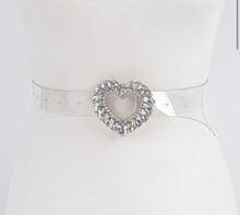 Load image into Gallery viewer, Rhinestones Heart Clear Belt

