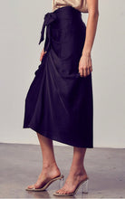 Load image into Gallery viewer, Satin Front Tie Midi Skirt
