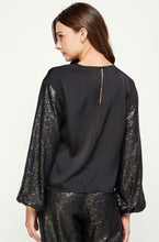 Load image into Gallery viewer, Satin Blouse With Sequin sleeve
